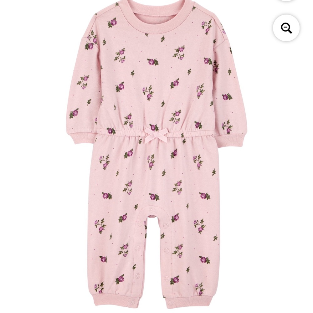 New Carter's Child of Mine Baby girl floral pink long sleeve Jumpsuit size 0-3m